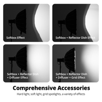 Ambtiful BDPro-65cm/85cm Boîte à lumière parabolique profonde grand angle à dégagement rapide, monture Bowens, pour photographie en studio