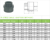 Adaptateur fileté UPVC mâle 1/2 3/4 pour injection de produits chimiques, haute pression, pour traitement de l'eau et piscines, accessoires chimiques