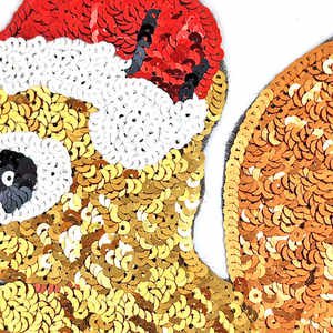 Parche de hierro con lentejuelas de bola de nieve brillante dorada para mitones, accesorios de ropa de moda con Material de lona de PVC - Product Image 2