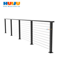 HJ-délai de livraison rapide facile à installer balustrade de câble de garde-corps de câble monté sur le côté de poteau carré