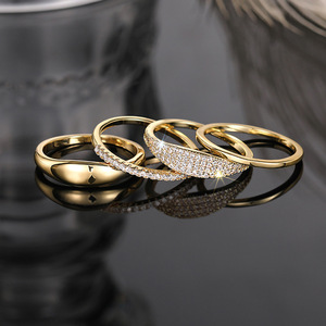 Set di Quattro Anelli Minimalisti Impilabili per Donna, Gioielli da Matrimonio - Product Image 6