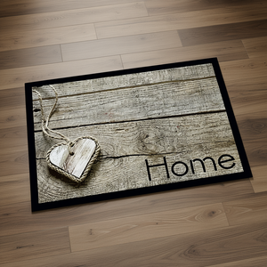 Alfombra de Entrada Decorativa para el Hogar con Impresión de Corazón en Madera - Product Image 3