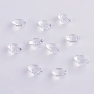 Hongzhi contas de plástico reciclado, contas de diamante acrílico transparente 20mm soltas para exibição de casamento