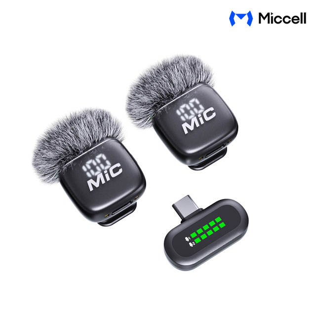 Professional AI Noise Reduction Wireless Lavalier Microphone with Digital Display Lapel Microphone for YouTube TikTok Live Vlog