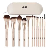 Ensemble de pinceaux de maquillage professionnels de luxe, 12 pièces, poils synthétiques, logo personnalisé, pinceaux de maquillage originaux, outil de beauté