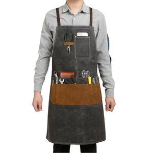 Tabliers de travail en jean sans manches, lavables et réutilisables, avec poches, pour mécaniciens et coiffeurs, durables, pour le commerce extérieur, vente en gros - Product Image 1