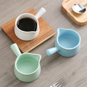 Jarra de leche de diseño japonés de cerámica con asa Mini taza plato de pudín tazón de salsa de cocina y condimento ecológico - Product Image 6