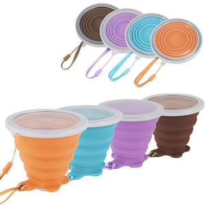 Vente en gros de tasses à café pliables en silicone réutilisables sans BPA, portables, pour le sport et les voyages, gobelets pliables, bouteilles d'eau pliables, tasses à thé - Product Image 4