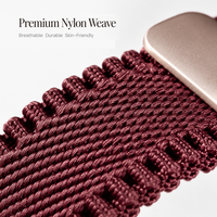 Bracelet de montre magnétique en nylon tressé fin avec bordure en dentelle pour Apple Watch 38mm 40mm 41mm 42mm 44mm 45mm 46mm 49mm – Idéal pour le quotidien