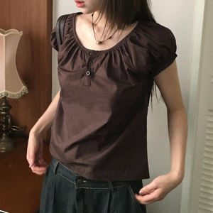 Camiseta Básica de Cuello Redondo, Corte Regular, Transpirable, Ecológica, de Verano, Tejida en Poliéster, para Mujer, de Color Puro, Casual, Favorecedora, de Manga Corta - Product Image 2