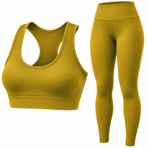 Yoga Sportswear Manufacturer Custom Matching <b>Leggings</b> and Bra Set for Women Gym and Workout - Product Image 2