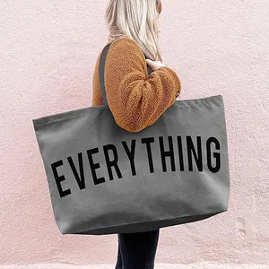 Design popolare Extra pesante grande cotone personalizzato drogheria tutto sovradimensionato Tote Bag in tela per lo Shopping