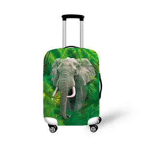 ONE2设计狗动物印花时尚透明行李箱盖，用于飞机机舱行李箱