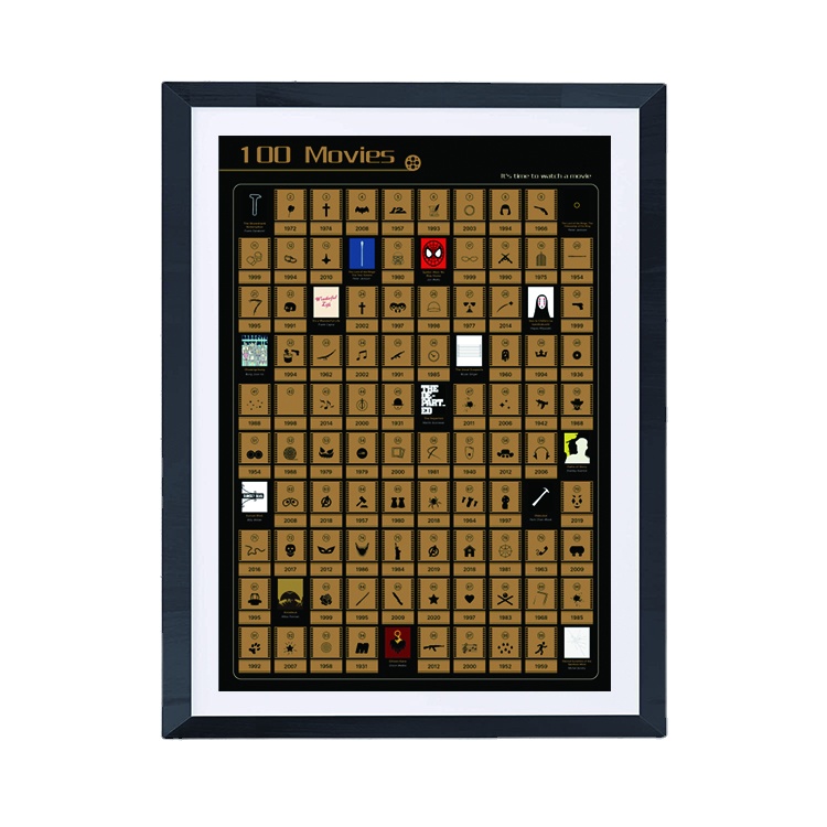 Пользовательские выбранные IMDB 100 лучших фильмов постеры подарочные тюбики и постеры с фильмами наклейки 100 лучших фильмов скретч-постер