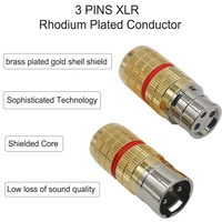Speaker YIVO XSSH XSSH, kualitas tinggi 3-Pin XLR konektor HIFI Audio non-magnetik pelindung Pria Wanita cangkang emas berlapis colokan keseimbangan