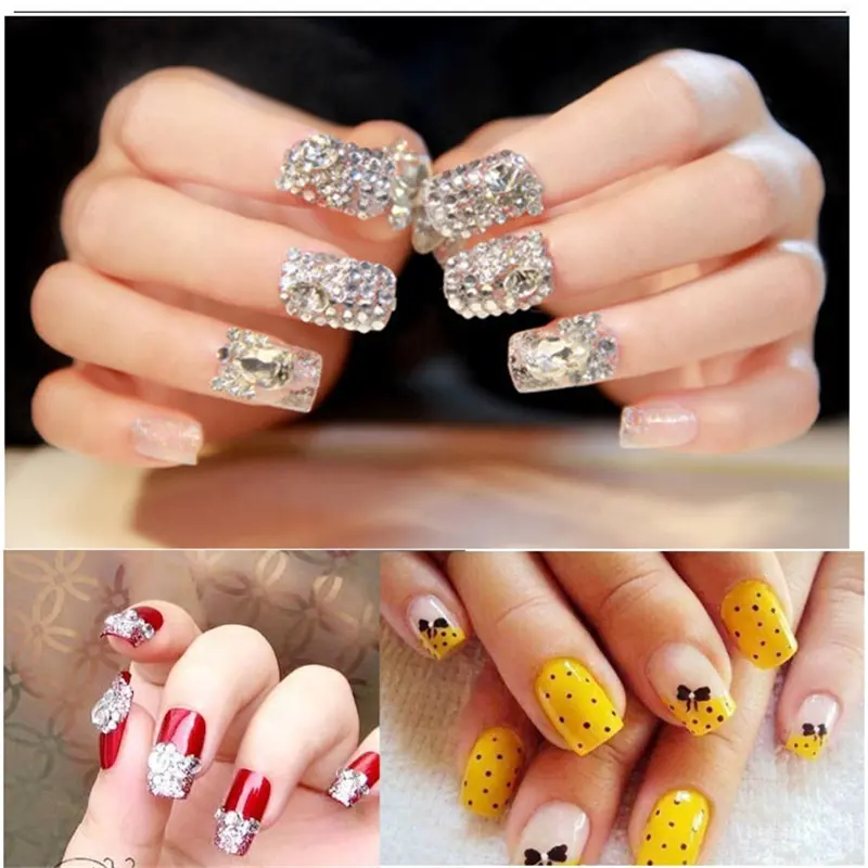 Crystal Beads Handle Rhinestone Studs Picker Wax Pencil Manicure Nail Art Tool Dual-ended Nail Dotting Pen