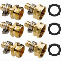 Raccord de tuyau d'arrosage de jardin en laiton massif GHT de taille personnalisée 3/4\" 5/8\" Réparation rapide Connecteur femelle