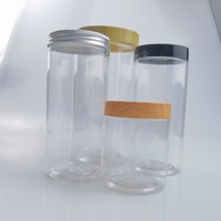 Pot en plastique PET transparent ambré de qualité alimentaire 100ml 120ml 150ml 200ml 250ml 300ml 500ml avec couvercle à vis pour emballage cosmétique de soins de la peau