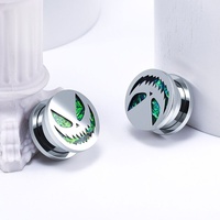 Nouveaux Tunnels et Plugs d'oreille en acier inoxydable, motif citrouille de mariage, plaqué argent, style Little Monster, pour piercing
