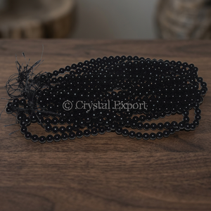 ลูกปัดหินออบซิเดียนสีดำธรรมชาติทรงกลมจาก Crystalexport.com มีหลายสีให้เลือก รุ่น A-Beads-048 กูร์การัต - Product Image 4