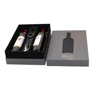 Custom Design luxury cardboard shoulder paper box Red wine packaging boxes gift set wine box 2 bottles customized - Product Image 1