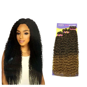 Extensions de cheveux synthétiques en <span class=keywords><strong>fibre</strong></span> haute température pour usage quotidien, sans colle, tissage de cheveux, perruque 100 % <span class=keywords><strong>fibre</strong></span> douce et lisse, personnalisable - Product Image 1