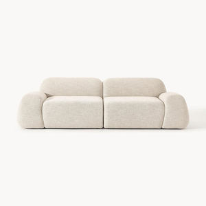 Nordic Simple One Seat Small Apartment Living Room Straight Row Teddy Fleece Fabric <strong>Sofa</strong> Villa Designer New Minimalist <strong>Cream</strong> - Product Image 5