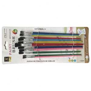 Ensemble de pinceaux d'artiste en nylon noir 252-12, écologiques, avec manche en plastique coloré, pour peinture à l'huile - Product Image 2