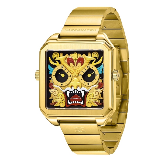 HappieWatch Gold Dragon Quartz Acrylic-the Ultimate Luxury Watch