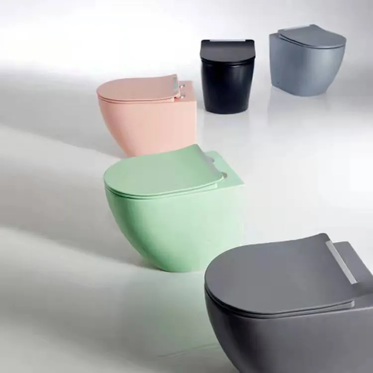 Medyag Colorful Matte Color Wall Toilets Rimless Inodoro Wall Mounted Concealed Tank Two Piece Toilette