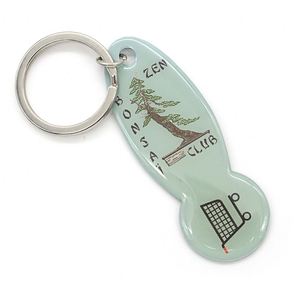 Porte-clés jeton de déverrouillage pour chariot de courses 1 EURO en métal époxy, cadeau promotionnel pour le marché européen - Product Image 1