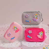 En gros Sanrioed Peluche Porte-Monnaie Dessin Animé Mignon Chat En Peluche Carte Sac Rose Argent Sac Sac De Rangement