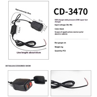 Chargeur de voiture étanche Offre Spéciale avec interrupteur, prise de chargeur à double port USB pour téléphone portable modifié