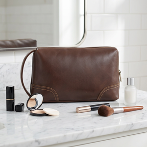 Full Grain <b>Leather</b> Travel Pouch Vintage Zipper Clutch <b>Bag</b> Portable Organizer Case for Men <b>Small</b> <b>Bag</b> for women Cosmetic <b>Bag</b> - Product Image 4
