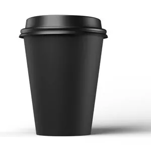 Черный кофе бумажный стаканчик одноразовый Пользовательский логотип 4 унции 8 унций 12 унций