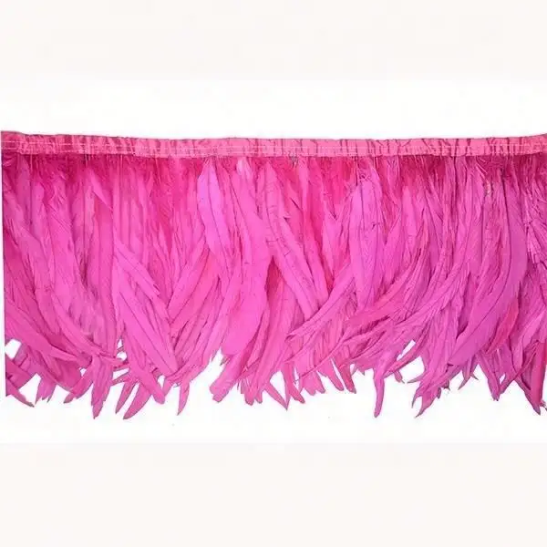 HS Dyed Bleached Long Rooster Tail Cock Feather Trimmings Feather fringe Chicken feather fringe For DIY Crafts Costume