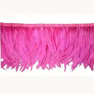 HS Dyed Bleached Long Rooster Tail Cock Feather Trimmings Feather fringe Chicken feather fringe For DIY Crafts Costume