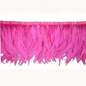 HS Dyed Bleached Long Rooster Tail Cock Feather Trimmings Feather Fringe Chicken Feather Fringe For DIY Crafts Costume