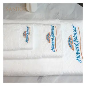 SANHOO Luxurious White Towel Combed Pure Cotton Towels Hotel Bath Towel Egyptian Cotton