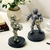 Sculptures Art Déco Figurines de Sportif de Gymnase Moderne Statue d'Hercule Simple Artisanat en Résine pour Décoration de Cave à Vin de Salon