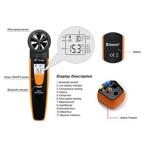 Mini kỹ thuật số máy đo gió LCD cầm tay Lưu lượng không khí Tester gió tốc độ <span class=keywords><strong>Meter</strong></span> đo tốc độ gió nhiệt độ đo HTI hoặc OEM Độ chính xác - Product Image 4
