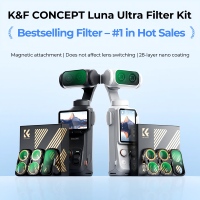 Filtre d'objectif K&F Concept pour Insta Luna Ultra, diffusion noire 1/4, filtre CPL UV, filtre ND2-32 réglable, filtre anti-lumière nocive