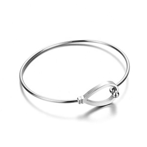 Yiwu Aceon Edelstahl Rund draht Armreif Mode Haken Verschluss Perle Ende DIY <span class=keywords><strong>Basis</strong></span> Armreif für baumeln Charme - Product Image 3