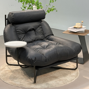 Роскошное современное кресло-шезлонг на одно место с комфортным наполнителем из губки, регулируемой высотой и экологичной кожей для использования в отелях - Product Image 4