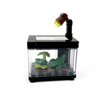 Blocs de construction micro DIY, aquarium empilable, mini briques, modèle d'arbre pour oiseaux, décoration de bureau créative, jouet cadeau, jouets en ABS