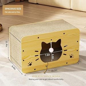 Casa de diseño de madera para gatos, casa barata para interiores para gatos con tablero para rascar a la <span class=keywords><strong>venta</strong></span> - Product Image 5