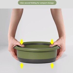 Seau d'eau pliable et empilable portable pour voiture, pêche en plein air, balades sur la plage, 6-10L, en plastique PP, KASAWOW, usage domestique, étudiant - Product Image 4