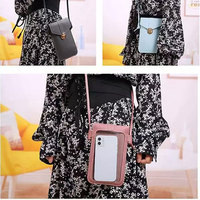 Étui de téléphone personnalisé avec écran tactile, pochette pour carte, sac à bandoulière en cuir PU pour femme