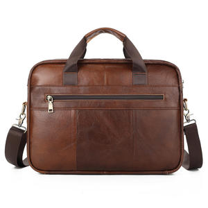 Sac à main pour ordinateur portable Andong Men 15,6 pouces, en cuir de vache véritable, vintage, décontracté, sac à bandoulière, sac de voyage, sac d'affaires - Product Image 2