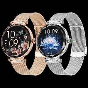 New Gold <span class=keywords><strong>Smart</strong></span> <span class=keywords><strong>Watch</strong></span> 2024 Round Amoled NX7 PRO Senhoras À Prova D' Água IOS <span class=keywords><strong>Android</strong></span> Montre Connecte para Meninas Mulheres - Product Image 2